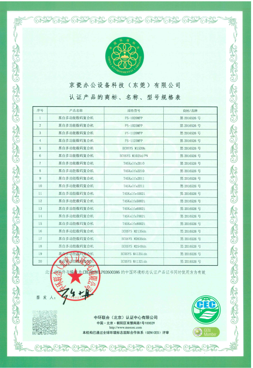 京瓷办公设备认证产品商标名称型号规格表1.png